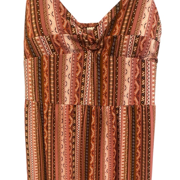 No Boundaries Pink and Brown Geometric Dress - Picture 3 of 10